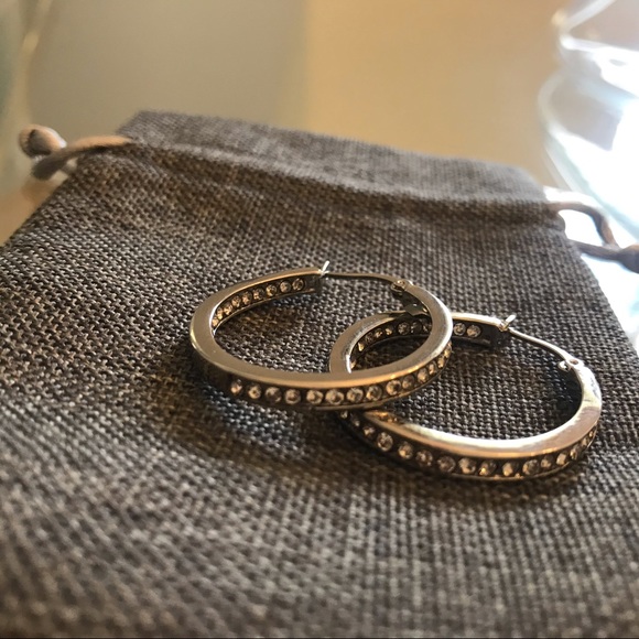 Swarovski Element hoop earrings silver ove… - Picture 2 of 5